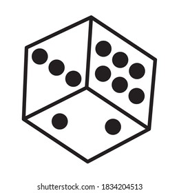 Dice Icon Vector Illustration in Trendy Flat Design Style