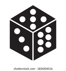 Ilustración del vector de iconos de dados en estilo plano de moda