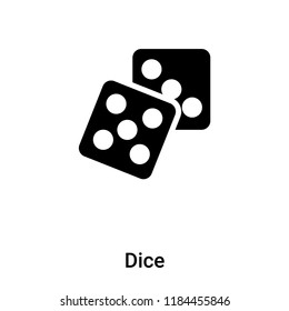 Dice icon vector isolated on white background, logo concept of Dice sign on transparent background, filled black symbol