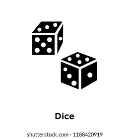 Dice icon vector isolated on white background, logo concept of Dice sign on transparent background, filled black symbol