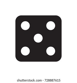 dice icon vector isolated on white background