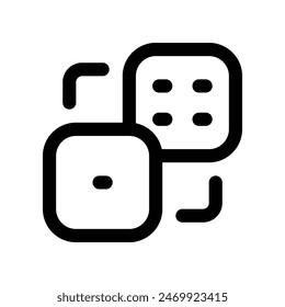 Würfel-Symbol. Vektorgrafik-Linie-Symbol für Ihre Website, Handy, Präsentation und Logo-Design.