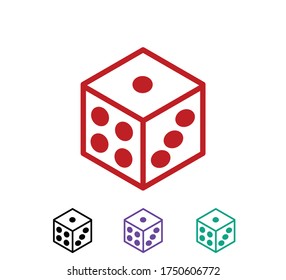 Dice icon vector logo illustration