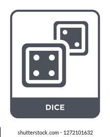 dice icon vector on white background, dice trendy filled icons from Entertainment and arcade collection, dice simple element illustration