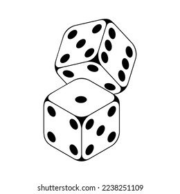 Dice icon vector set. Casino illustration sign collection. Excitement symbol. Passion logo.