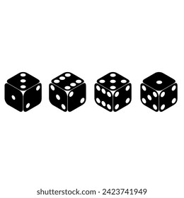 Dice icon vector set. Casino illustration sign collection. Excitement symbol. Passion logo.