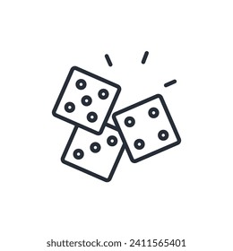 Icono de dados. vector.Curso editable.Signo de estilo lineal para uso de diseño web,logotipo.Ilustración de símbolo.
