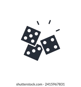 Icono de dados. vector.Curso editable.Signo de estilo lineal para uso de diseño web,logotipo.Ilustración de símbolo.