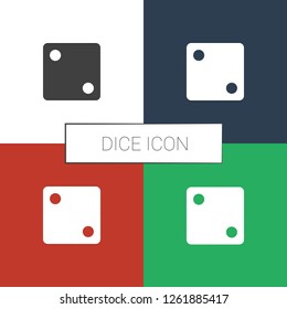 Dice icon white background. Editable filled Dice icon from casino. Trendy Dice icon for web and mobile.