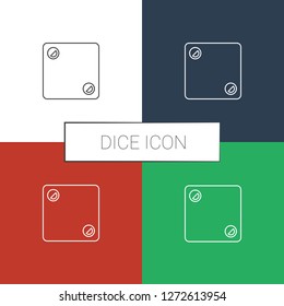 Dice icon white background. Editable line Dice icon from casino. Trendy Dice icon for web and mobile.