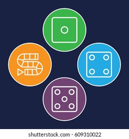 Dice icons set. set of 4 dice outline icons such as 