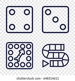 Dice icons set. set of 4 dice outline icons such as
