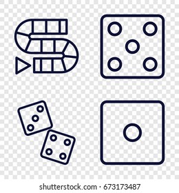 Dice icons set. set of 4 dice outline icons such as