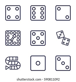 dice icons set. Set of 9 dice outline icons such as Dice