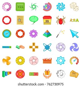 Dice icons set. Cartoon style of 36 dice vector icons for web isolated on white background
