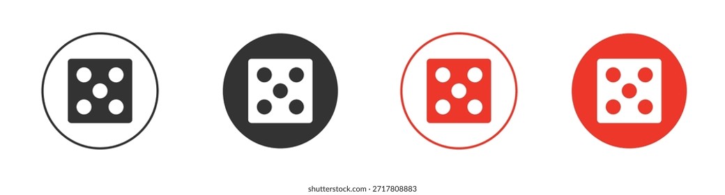 Dice icons simple flat silhouette vector illustration