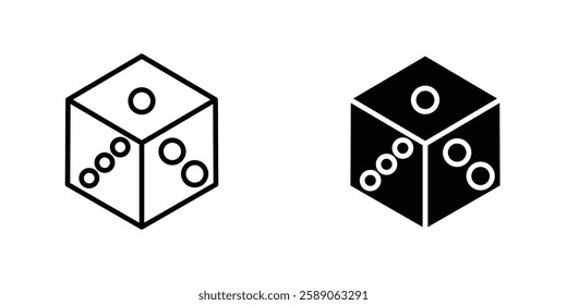 Dice icons thin line illustrations designs