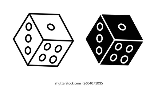 Dice icons. thin line vector icons