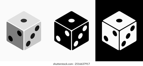 Dice Icons: vector illustration of dice icons with black and white background