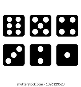 Dice icons. Vector dice icons. Dice icons set isolated on white background.