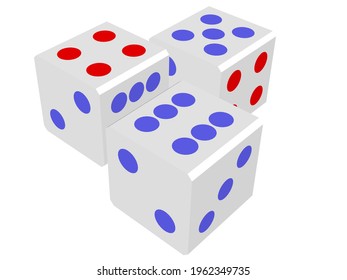 Dice illustration for gambling and fun