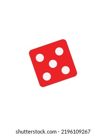 Dice aislado en el fondo blanco. Cubo de dados rojos con puntos blancos