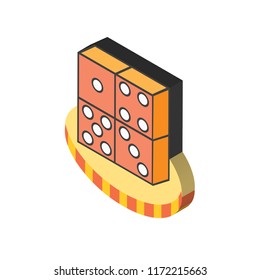 Dice isometric left top view 3D icon