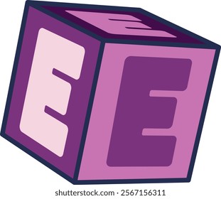 Dice Letter Alphabet Vector E