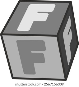 Dice Letter Alphabet Vector F