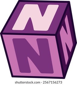 Dice Letter Alphabet Vector N