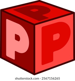 Dice Letter Alphabet Vector P