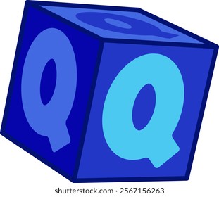 Dice Letter Alphabet Vector Q