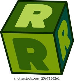 Dice Letter Alphabet Vector R