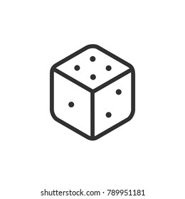 Dice. Line with Editable stroke