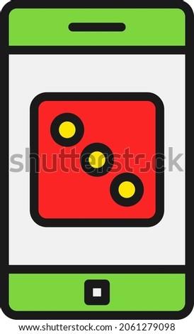 Dice Line Filled Vector Icon Design
