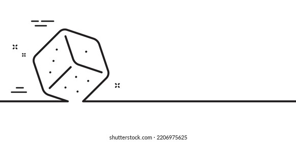 Dice line icon. Board game cube sign. Casino gambling symbol. Minimal line illustration background. Dice line icon pattern banner. White web template concept. Vector