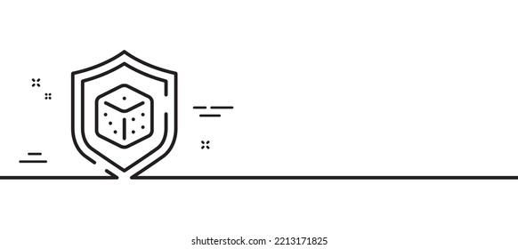 Dice line icon. Board game cube sign. Casino gambling symbol. Minimal line illustration background. Dice line icon pattern banner. White web template concept. Vector