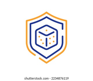 Dice line icon. Board game cube sign. Casino gambling symbol. Colorful thin line outline concept. Linear style dice icon. Editable stroke. Vector