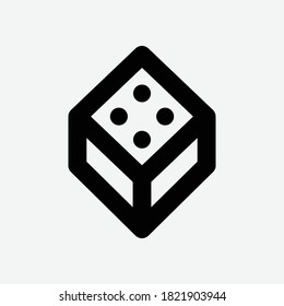 Dice Line Icon - Vector Illustration
