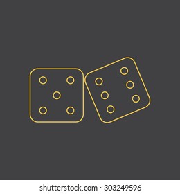 Dice line style icon. Vector EPS8