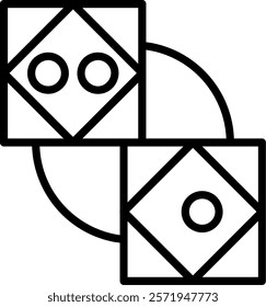 Dice Line Vector Icon Design