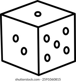 Dice Line Vector Icon Design