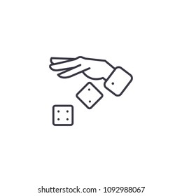 Dice linear icon concept. Dice line vector sign, symbol, illustration.
