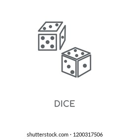 Dice linear icon. Dice concept stroke symbol design. Thin graphic elements vector illustration, outline pattern on a white background, eps 10.