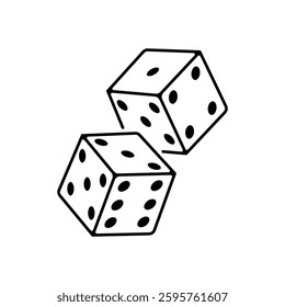 Dice linear icon. Line customizable illustration. Contour symbol. Vector isolated outline drawing. Editable stroke