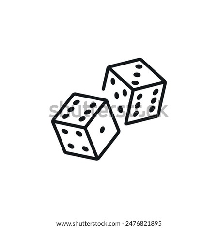 Dice linear icon. Line customizable illustration. Contour symbol. Vector isolated outline drawing. Editable stroke