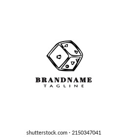 dice logo cartoon icon simple template black modern isolated illustration