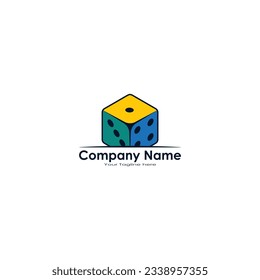 Dice logo design vector graphics