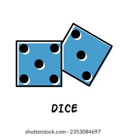Dice logo. Icon of dice. Stock vector.