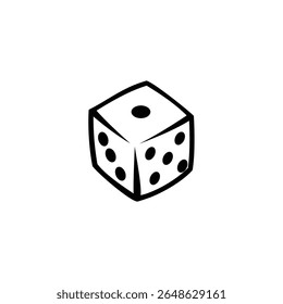 Dice logo on white background in isometric style